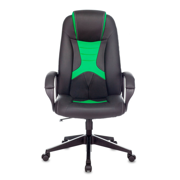 Кресло игровое TopChairs ST-CYBER 8, черный/ салатовый экокожа, крестовина пластик - фото 2