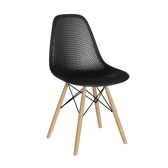 Стул пластиковый перфорированный EAMES, черный - фото 1