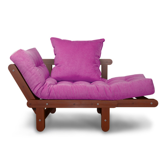 Кресло Сламбер, Velvet розовый/ вишня - фото 3