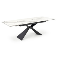 Фотография Стол обеденный Axiom, раскладной, белый мрамор, черный Фотография товара Стол обеденный Axiom, раскладной, белый мрамор, черный от компании ChiedoCover.