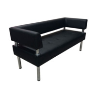 Настоящее фото товара Диван Сантур трехместный, черный, произведённого компанией ChiedoCover