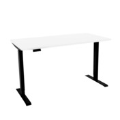 Фотография товара Стол с регулировкой высоты Lift, черный, ЛДСП белый премиум, 110x70 от компании ChiedoCover.