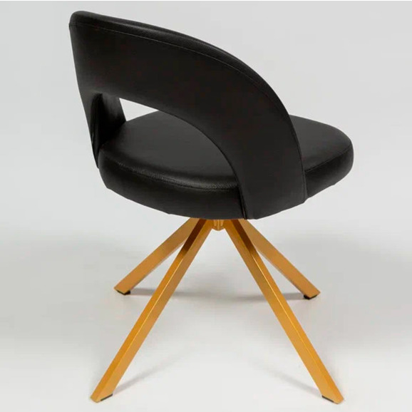 Стул Пиннате, пирамида, черный, золотой, кожа - фото 4