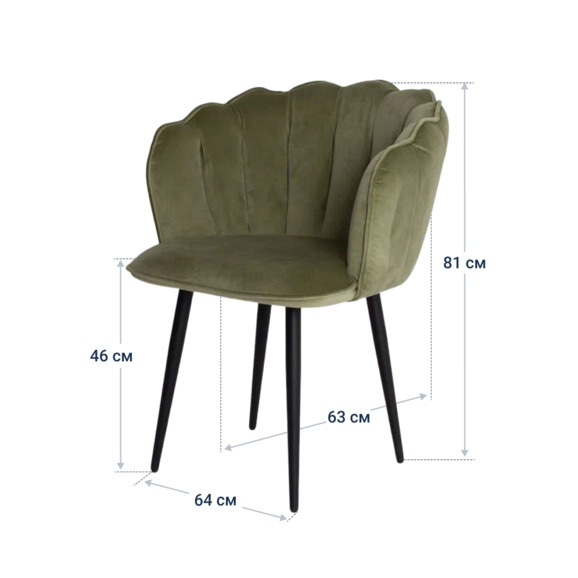 Стул Тиффани, велюр Paddington, ножки металл 40*20 RAL 9005 - фото 4
