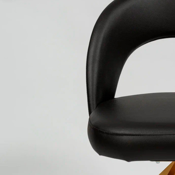 Стул Пиннате, пирамида, черный, золотой, кожа - фото 5