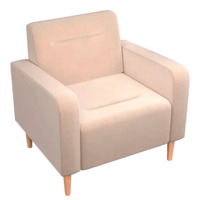 Настоящее фото товара Кресло Папилла, велюр, бежевый, произведённого компанией ChiedoCover