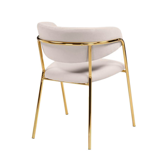 Стул на металлокаркасе Kamelia бежевый / золотой Стул на металлокаркасе Kamelia бежевый / золотой - фото 4