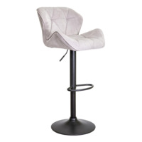 Настоящее фото товара Барный стул BERLIN, серый велюр, черный, произведённого компанией ChiedoCover