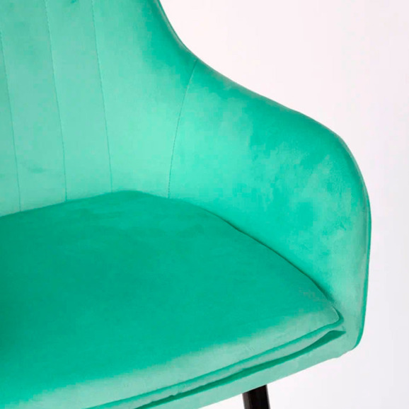 Кресло Сета, барные ножки, мятный, черный, велюр - фото 9