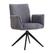 Фотография товара Стул мягкий поворотный с подлокотниками, металл, черный, серый от компании ChiedoCover.