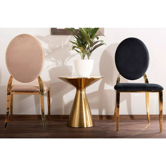 Стол журнальный Pediment, белый, золотой - фото 4