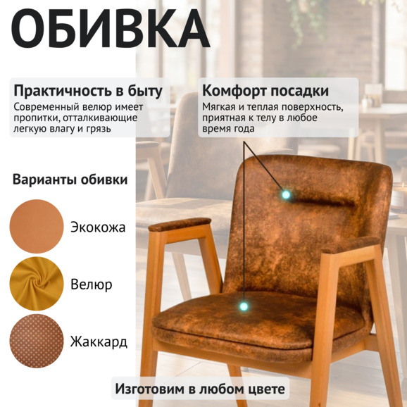 Стул Бали, велюр Лофт - фото 3