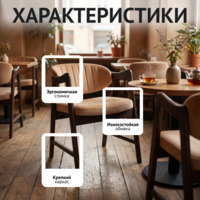 Фотография Стул Дарк, велюр желтый, морилка старинный орех Фотография товара Стул Дарк, велюр желтый, морилка старинный орех от компании ChiedoCover.