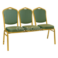 Настоящее фото товара Секция из 3 стульев Хит - золото, ромб зеленый, произведённого компанией ChiedoCover