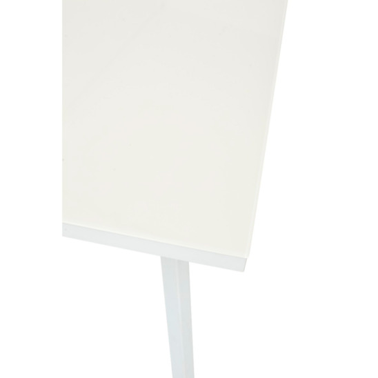 Стол Фин 120 Латте, стекло/ Белый каркас - фото 4