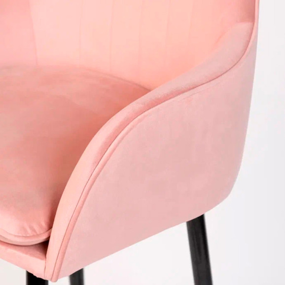 Кресло Сета, барные ножки, розовый, черный, велюр - фото 11