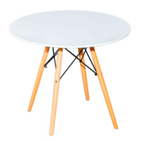 Фотография Стол EAMES, белый, D90 от производителя ChiedoCover, картинка продукции, реальное фото товара Настоящее фото товара Стол EAMES, белый, D90, произведённого компанией ChiedoCover