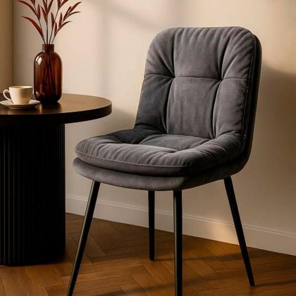 Стул на металлокаркасе Майк темно-серый / черный - фото 6