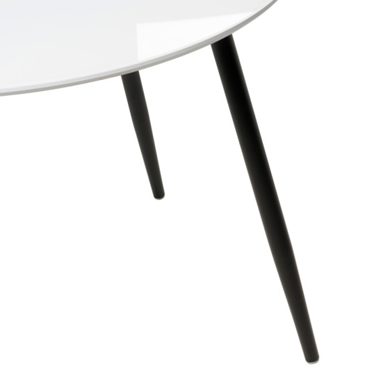Стеклянный стол Анселм черные ноги, белый - фото 7