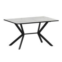 Настоящее фото товара Стол нераздвижной Сири 1200 Р20, серый каспий, черный муар, произведённого компанией ChiedoCover