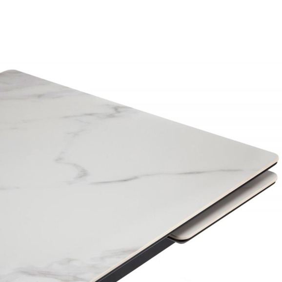 Керамический стол Мэриан 140 (200) х 80 snow alpin white / черный - фото 5