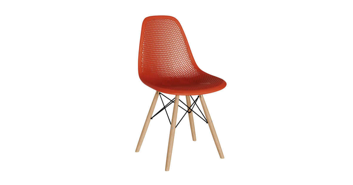 Стул пластиковый перфорированный Eames, красный купить по цене 1 590 ...