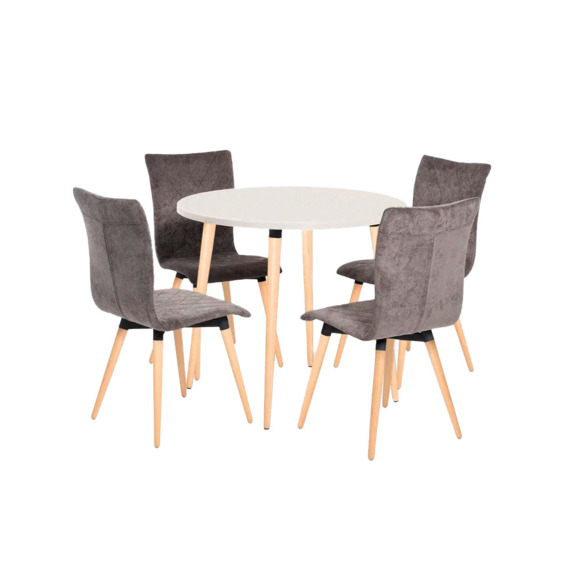 Стол белый/молочный, круглый Стол белый/молочный, круглый - фото 4