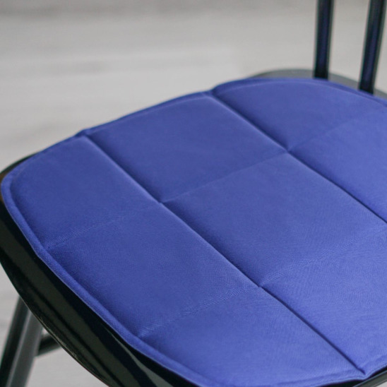 Подушка на стул, галета, велюр синий - фото 5