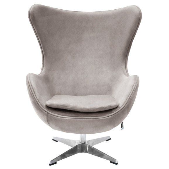 Кресло Egg style chair латте, искусственная замша - фото 2