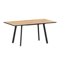 Настоящее фото товара Стол раздвижной Рольф 1100+300, Р20 дуб вотан, черный муар, произведённого компанией ChiedoCover