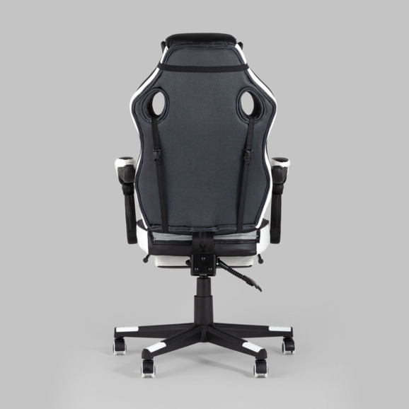 Кресло игровое TopChairs Virage черно-белое - фото 5