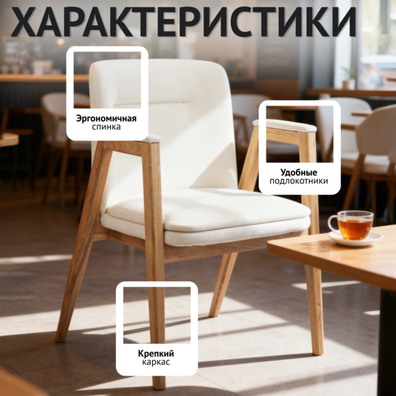 Стул Бали, велюр Тедди 003, лак Стул Бали, велюр Тедди 003, лак - фото 2