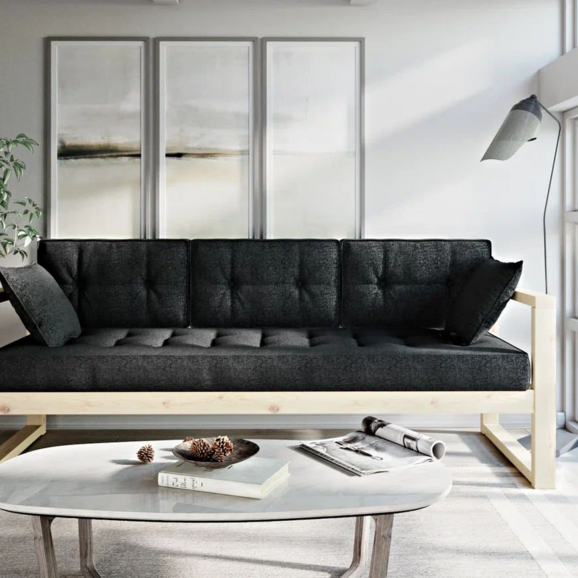 Диван Veene mini текстиль, сосна black - фото 6