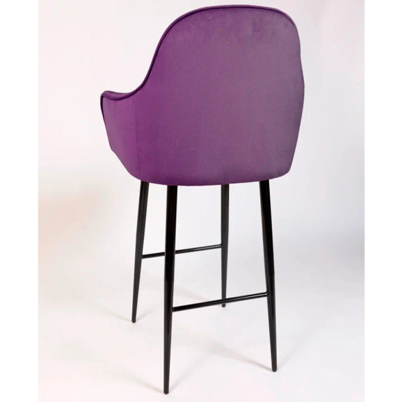 Кресло Сета, барные ножки, фиолетовый, черный, велюр - фото 5