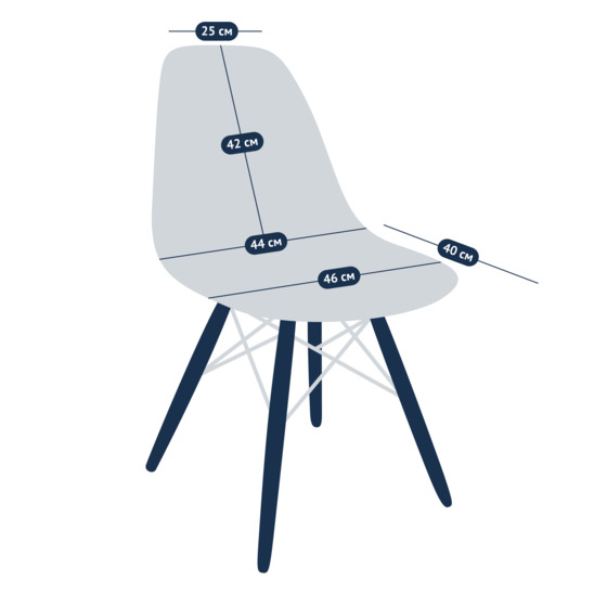 Чехол Е01 на стул Eames, уплотненный бежевый - фото 3