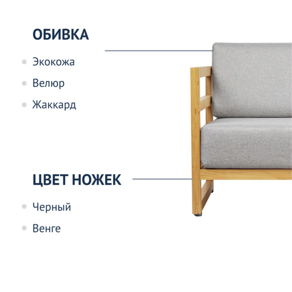 Кресло Ковентри, рогожка prestone 920 серый - фото 2