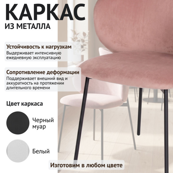 Стул Дрезден, велюр Модус 02, каркас черный муар - фото 4