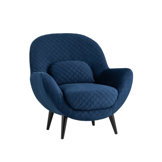 Кресло Карл велюр тёмно-синий - фото 1
