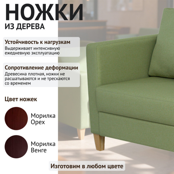 Диван Кеннвик 1600*780, зеленый - фото 4