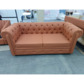 Реальное изображение товара 1 Диван Честер, двухместный, велюр, оранжевый производства ChiedoCover 