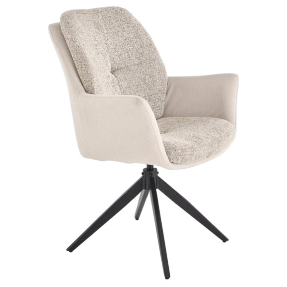 Стул кухонный Tracery, поворотный, светло-серый, черный - фото 1