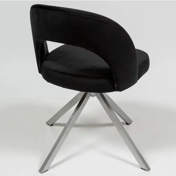 Стул Пиннате, пирамида, черный, серебро, велюр - фото 4