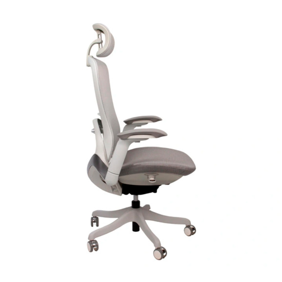 Офисное поворотное кресло Sparx ft-15 enigma white / grey, mesh / fabric, светло-серый - фото 4