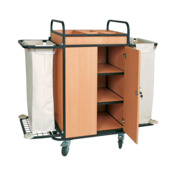 Фотография товара Тележка Мона для горничных универсальная с полками из МДФ, каркас из нержавейки от компании ChiedoCover.