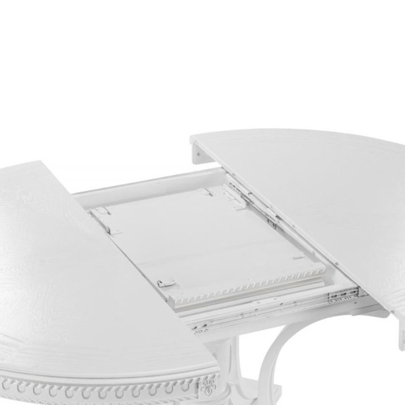 Деревянный стол Нозеан круглый белый / серебро - фото 3