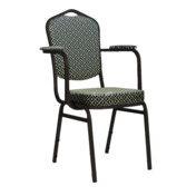 Фотография товара Стул Хит 20мм с подлокотниками, чёрный муар, ромб синий от компании ChiedoCover.