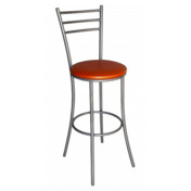 Фотография товара Стул Helmet, каркас серебро, экокожа, оранжевый от компании ChiedoCover.