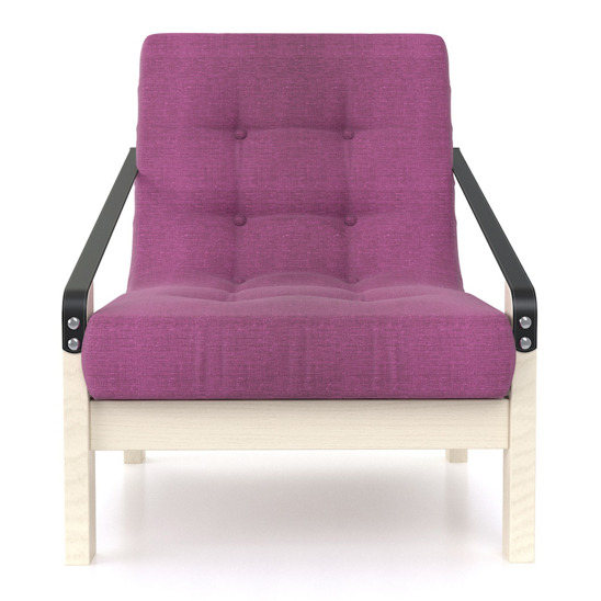 Кресло Кельвин беленый дуб, фиолетовое - фото 2