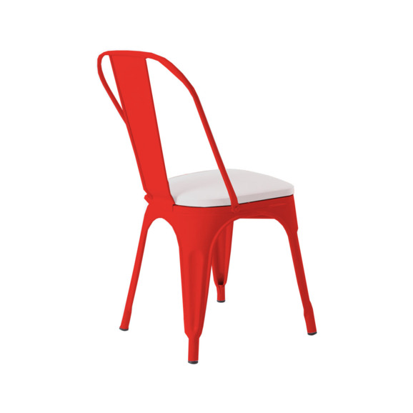 Стул Tolix Soft, красный, экокожа белая Стул Tolix Soft, красный, экокожа белая - фото 5