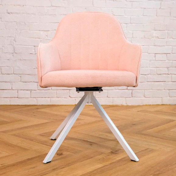 Кресло Сета, пирамида, розовый, белый, букле - фото 3